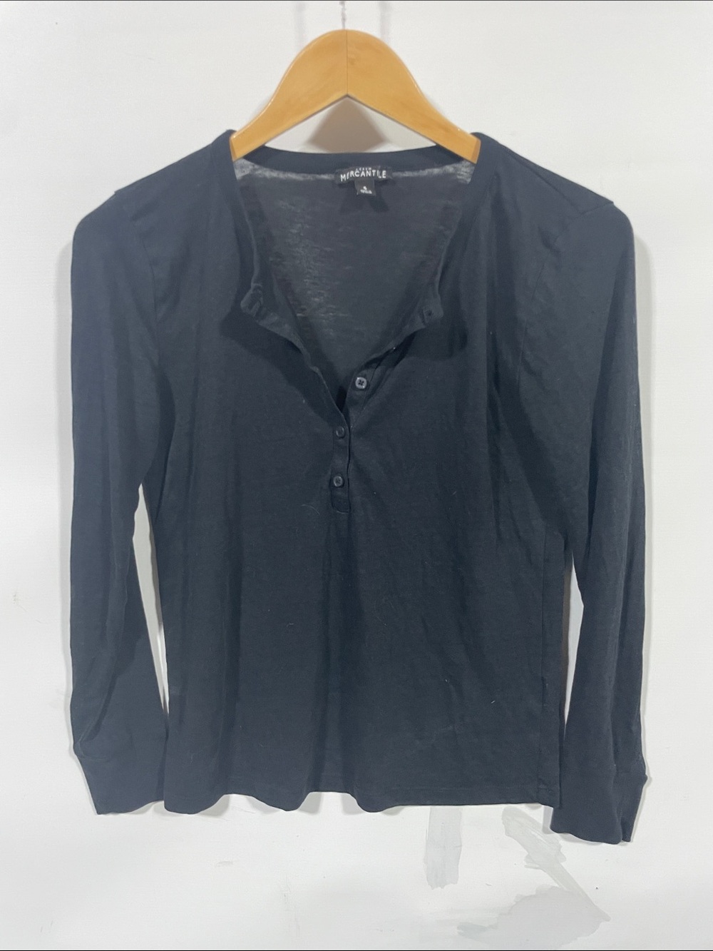 J. Crew Black Long-Sleeve Henley